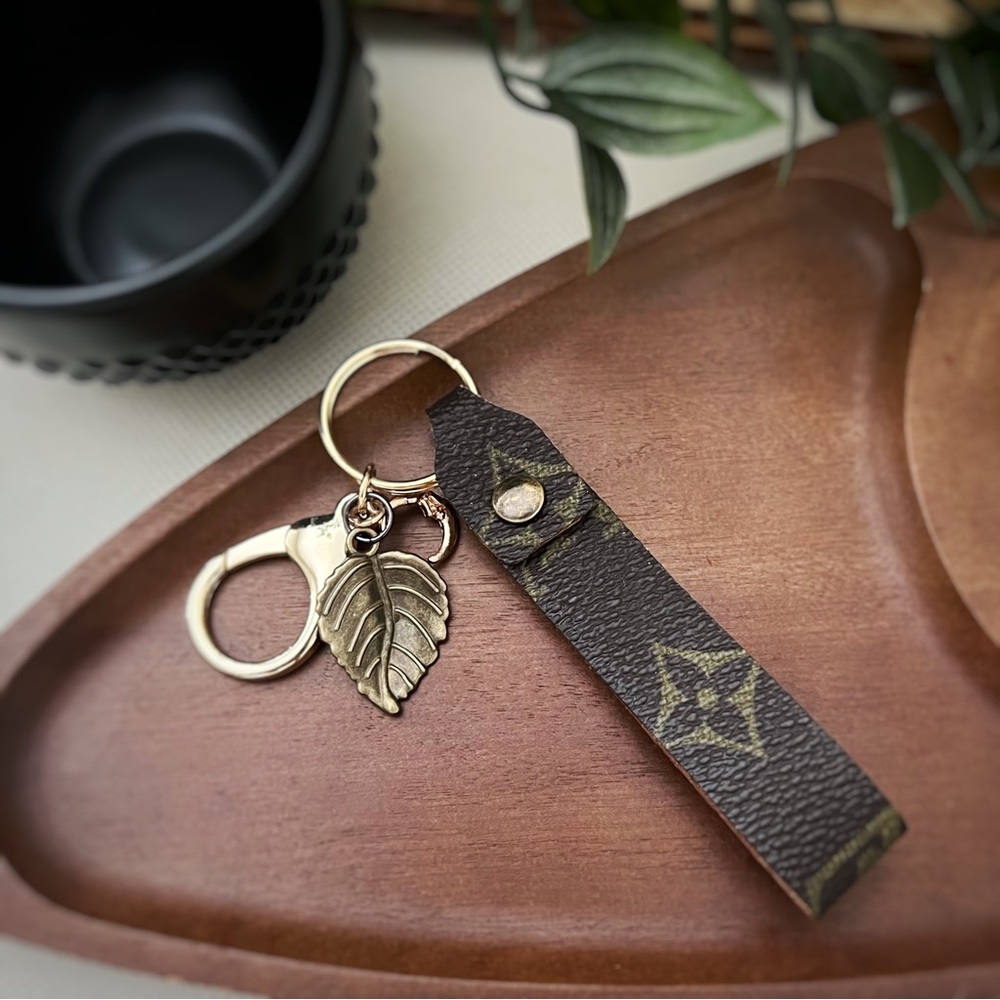 Repurposed/Upcycled LOUIS VUITTON LV Leather Lined Keychain